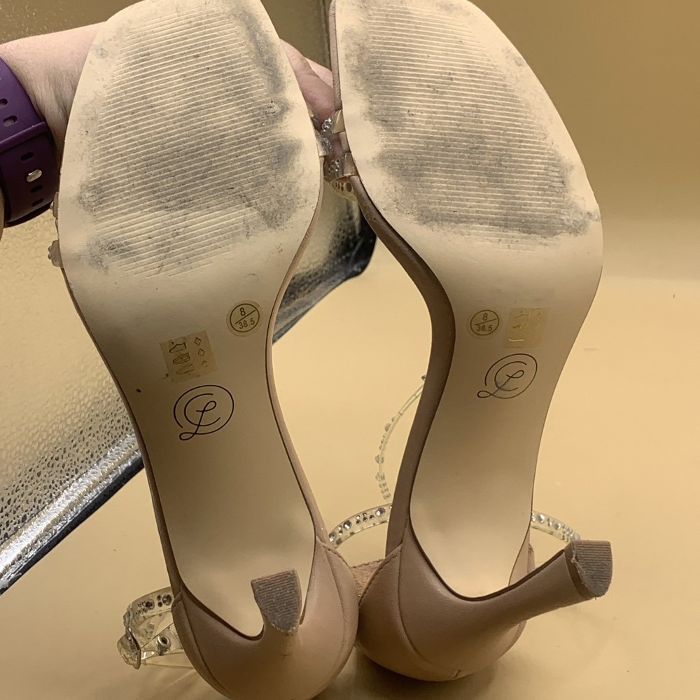 Chinese Laundry January Clear Rhinestone Ankle Strap Heels Size US 8 - Picture 6 of 8